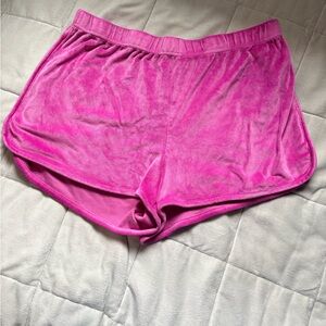 Juicy Couture Velour Pink Sleepwear Shorts with Bedazzled “Juicy” on Back